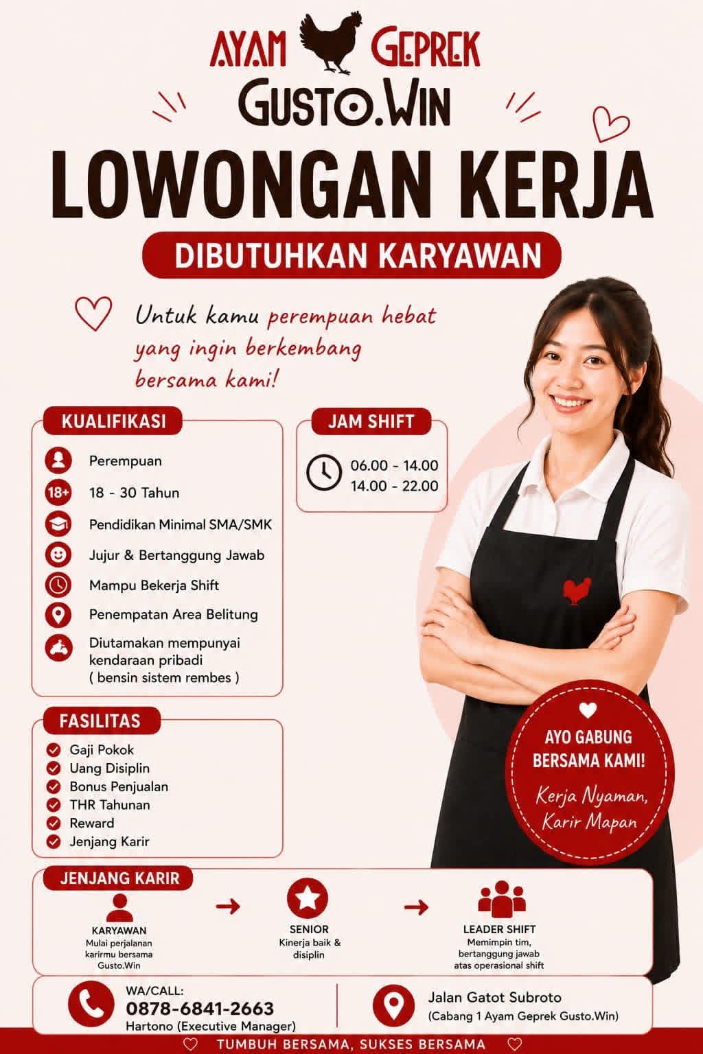 Ayam Geprek Gusto.Win – Karyawan-Belitung