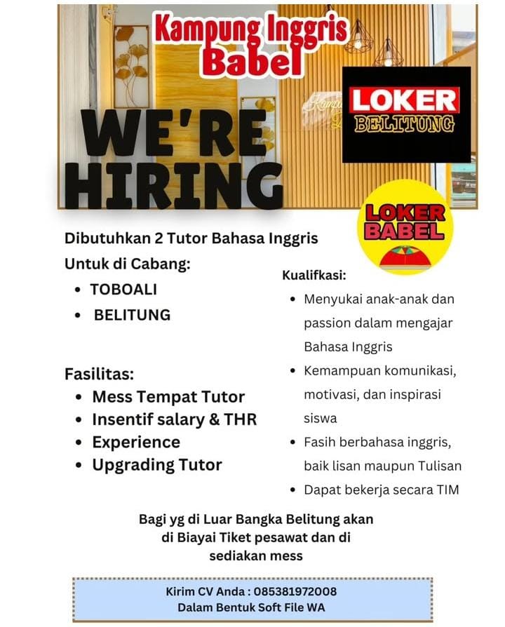 Kampung Inggris Babel – Tutor Bahasa Inggris