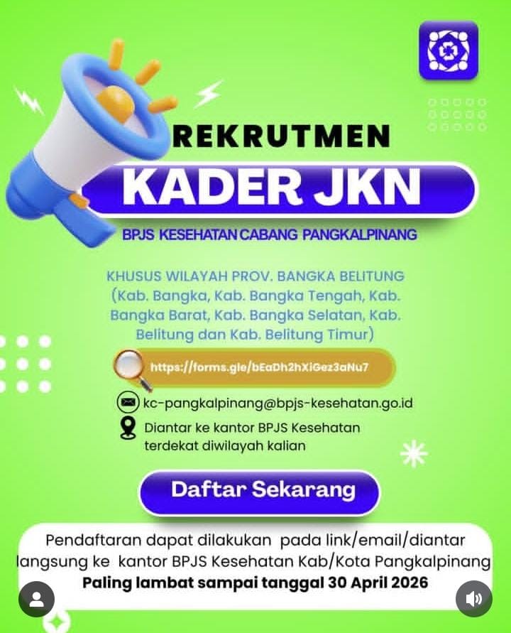 Lamaran Kader JKN BPJS Kesehatan KC Pangkalpinang