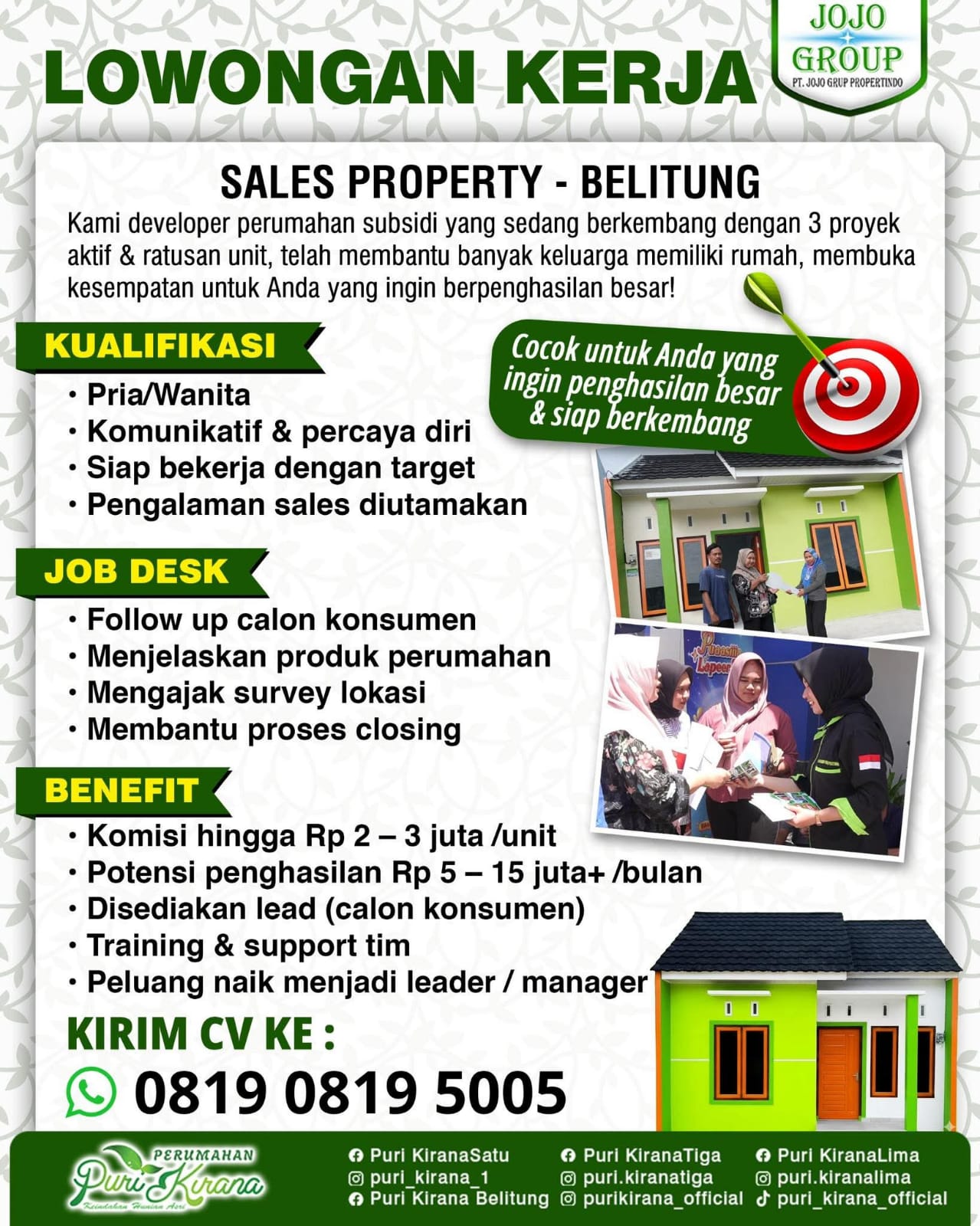 JOJO GROUP – Sales Property Belitung