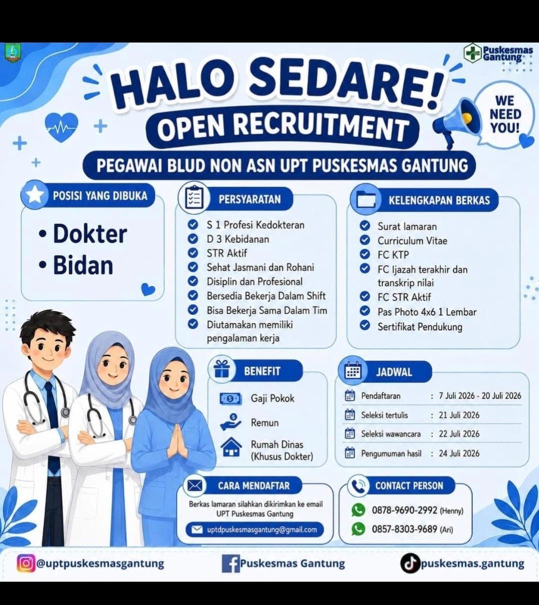 Flyer Dokter & Bidan - UPT Puskesmas Gantung