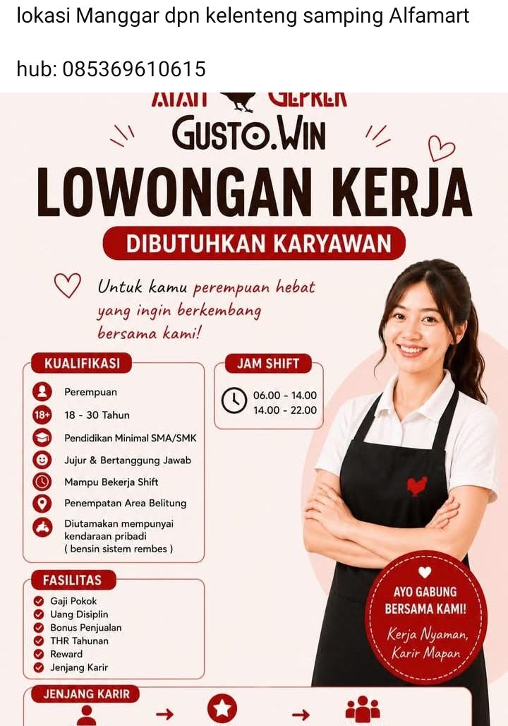 Flyer Karyawan-Ayam Geprek Gusto.Win